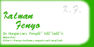 kalman fenyo business card